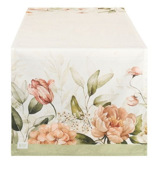 🌿 Cotton Table Runner – Flower Garden